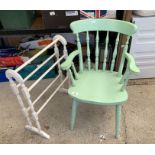 Painted kitchen chair & towel rail