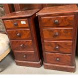 Pair of mahogany bedside cabinets with 4 drawers t