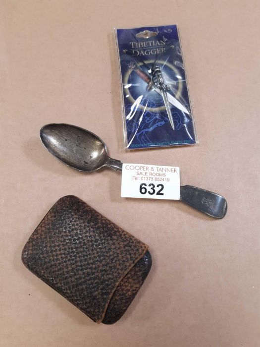 Hallmarked Georgian silver spoon together with a l