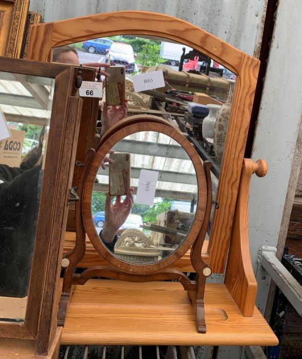 Small veneered dressing table mirror together with - Image 2 of 5