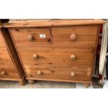 Modern pine chest of 2 short, 3 long drawers