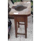 20th Century mahogany stool with shaped seat