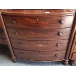 Victorian mahogany veneered chest of 4 long gradua