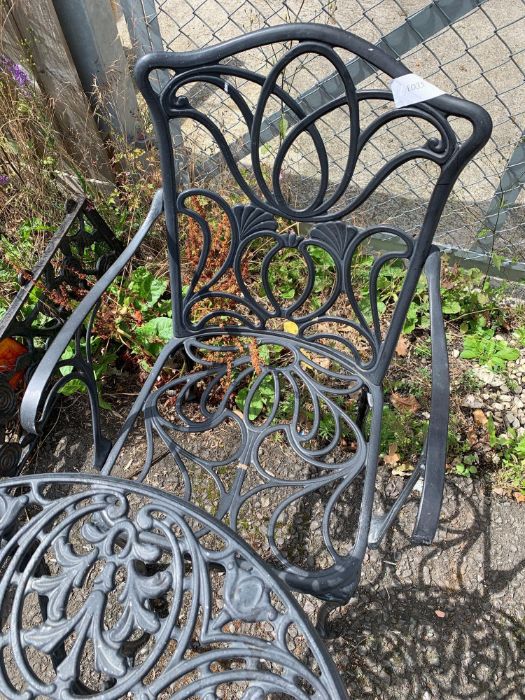 Black painted garden bistro set - Image 2 of 4