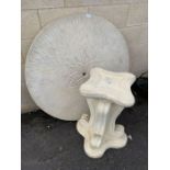 Large circular concrete garden table