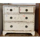 Small proportion white painted chest of 2 short &