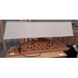 Large wooden table lamp, carved and in rectangular