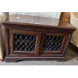 Modern stained oak television stand with 2 door cu