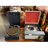 Defiant record player & wind-up gramophone
