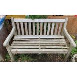 Modern wooden garden bench