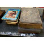 Large late Victorian bible together with other boo