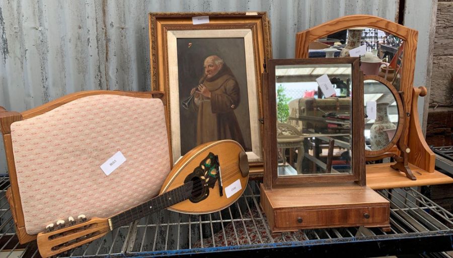 Small veneered dressing table mirror together with