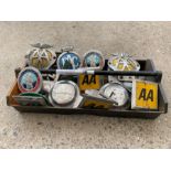 Vintage AA car badges together with RAC car badge