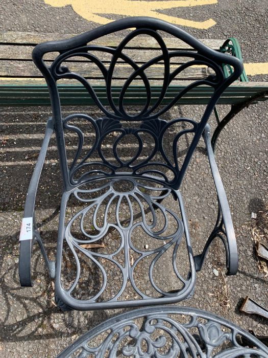 Black painted garden bistro set - Image 3 of 4