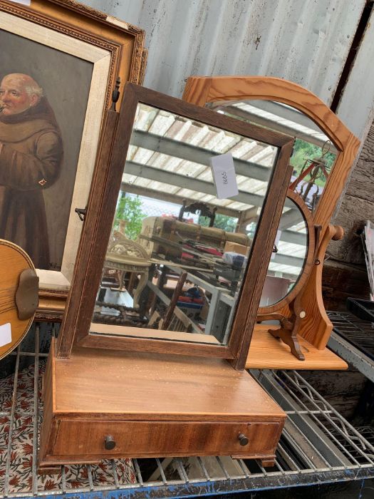 Small veneered dressing table mirror together with - Image 3 of 5