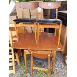 Mid 20th century dining table with 4 chairs with