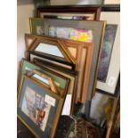 Various framed watercolours, prints & pictures tog