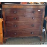 Victorian mahogany veneered chest of 2 short, 3 lo