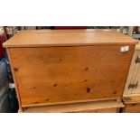 Modern stained pine blanket box