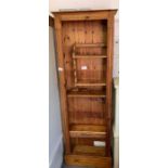 Modern slim pine bookcase with adjustable shelves
