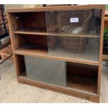 Mid 20th Century stained oak bookcase with glazed