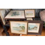 Large quantity of various framed watercolours, pri