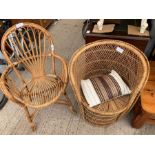 2 wicker chairs