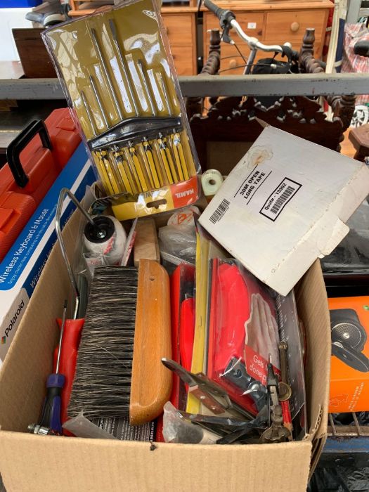 Shelf of various items to include tools, small qua - Image 2 of 7