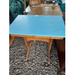Pine school desk & formica top kitchen table