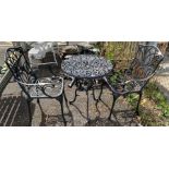 Black painted garden bistro set