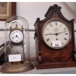 Victorian veneered mantle clock with carrying hand
