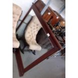 Large mahogany rectangular over mantle mirror