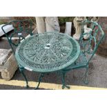 Green painted garden bistro set