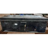 Black painted metal trunk CDR.M.HUNTER-JONES, RM