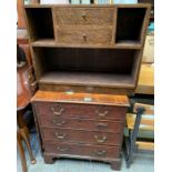 19th/20th Century mahogany veneered chest of 4 lon