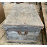 Vintage painted pine chest together with contents