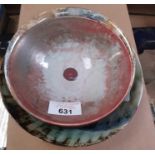 Studio Pottery footed bowl in lustre glaze marked