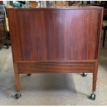 Mid Century retro teak tambour door cabinet