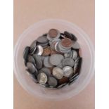 Pot of coins including some