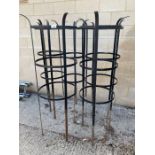 5 black painted deer guards for trees or plants