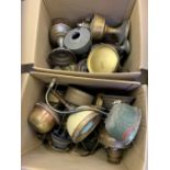 A large quantity of brass oil lamp bases, Tilley l