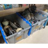 A Coleman inspection lamp, various other lamps and