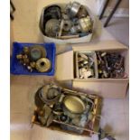A quantity of oil lamp burners, brass and other me