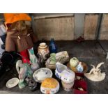 Half shelf of china ornaments with Paddington bear