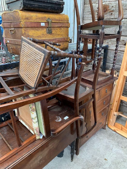 Various furniture to include oak chest of two shor