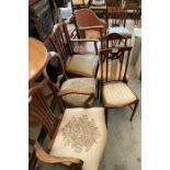 Seven various dining chairs and a Lloyd Loom style