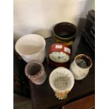 5 pottery vases including studio and a modern