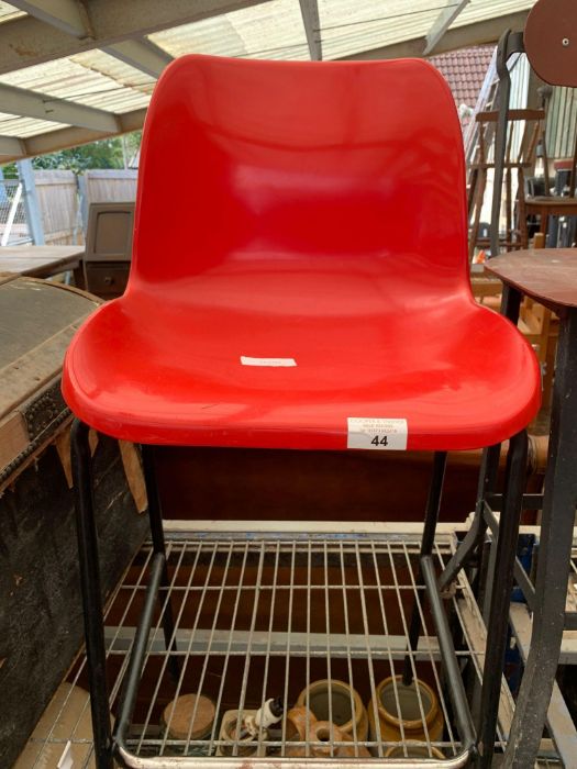 Metal framed industrial work stool, together with - Image 2 of 3