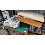 Mid 20th century sewing stool with contents &