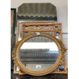 Mid century bamboo framed mirror, gilt framed mirr